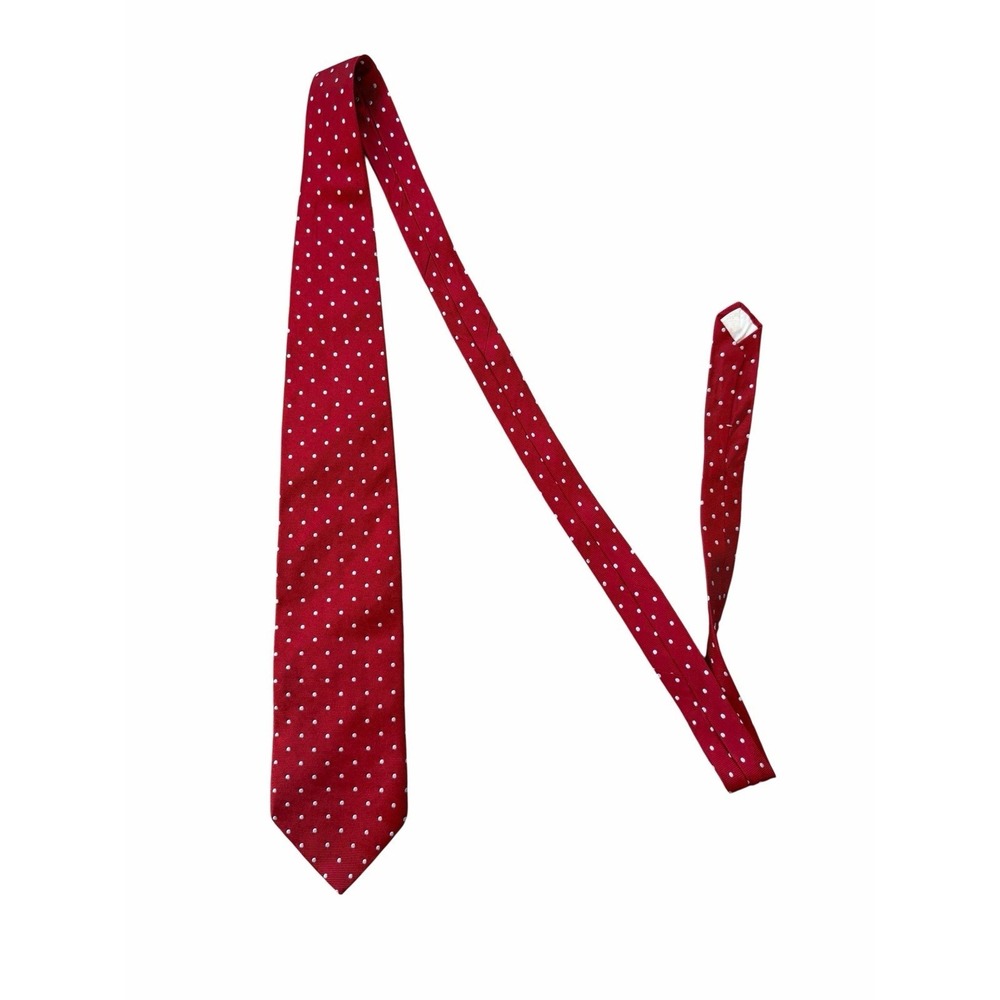 Brooks Brothers 346 Neck Tie Silk Red Weave Pattern Square Made In USA Mens - Picture 1 of 2